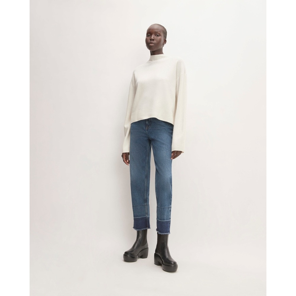 Everlane The Way High Jean Abyss Straight Leg Frayed Hem Denim Blue Women's‎  27 - Picture 14 of 16